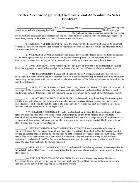 Free Printable Ultimate Disclosure Form Pdf And Word