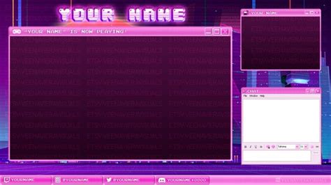 Vaporwave Stream Overlay Set For Twitch Facebook And Youtube Etsy