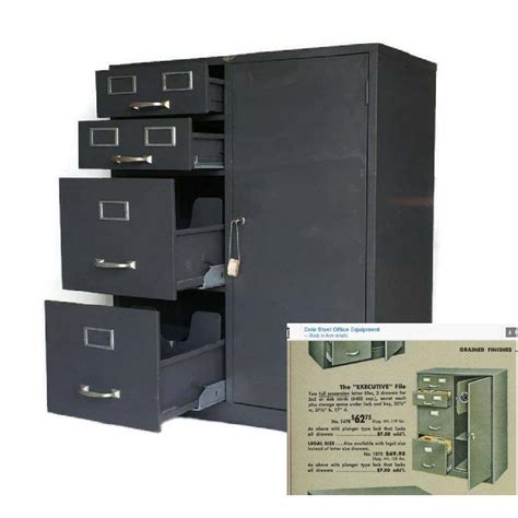 Reserved 1950s Cole Steel Filing Cabinet With Safe Vintage Steel
