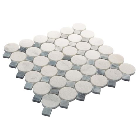 Daltile Premier Accents White And Gray Coin 11 In X 12 In X 8 Mm