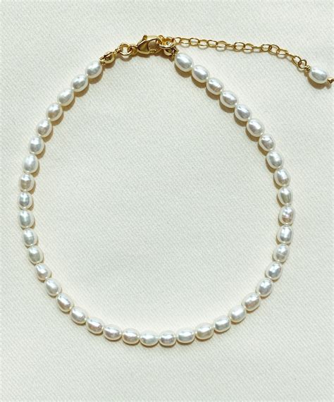 Freshwater Pearl Anklet 14k Gold Filled Anklet Freshwater Etsy