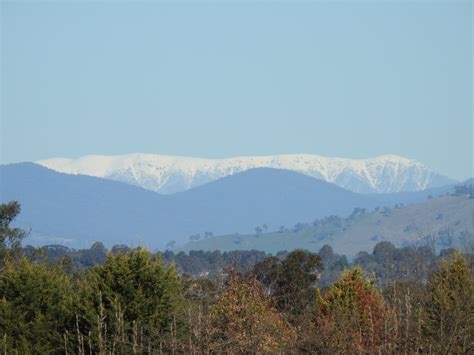 Snow Capped Mountains Seen From Albury
