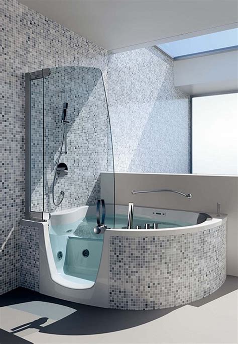 Ergonomic Corner Bath With Shower And Whirlpool Function By Teuco Bathtub Shower Combo Corner