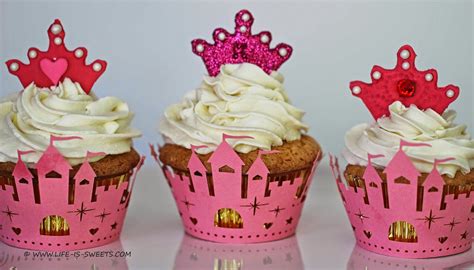 Life Is Sweets Custom Made Fondant Princess Crown Cupcake Toppers