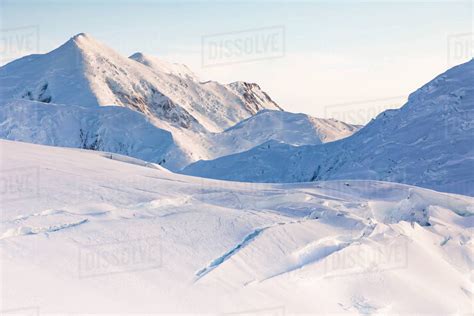Beautiful Winter Scenery With Mount Foraker In Denali National Park