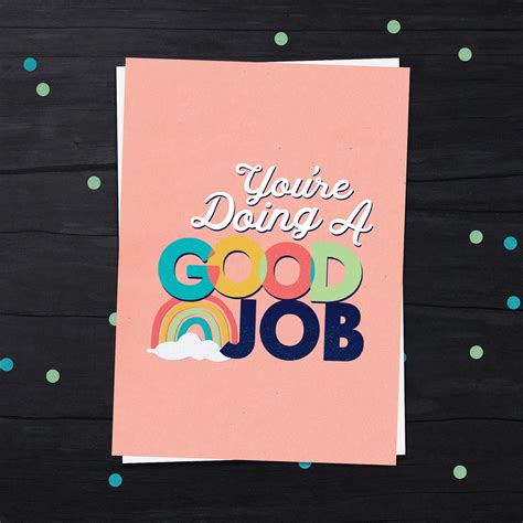 Inspirational Card Printable Card Your Doing A Good Job Etsy