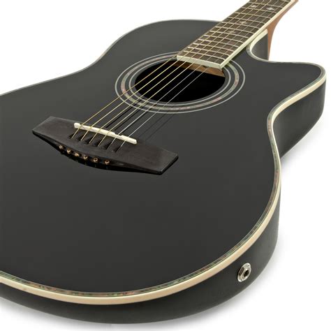 Roundback Electro Acoustic Guitar By Gear4music Black Nearly New At