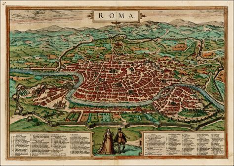 Full Size Cover Reference Rome City Antique Maps Map
