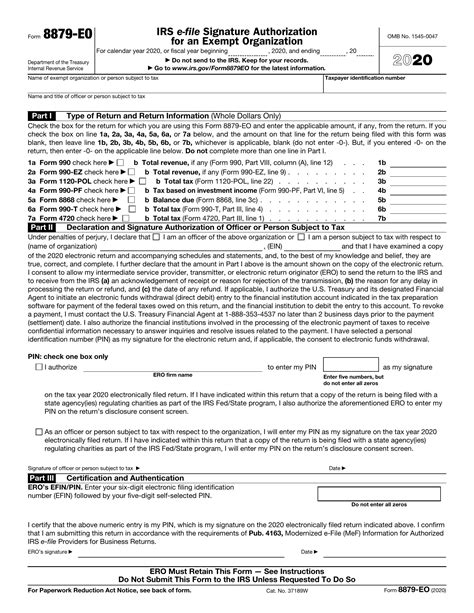 Irs Form 8879 Eo ≡ Fill Out Printable Pdf Forms Online