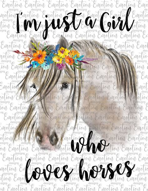 Im Just A Girl Who Loves Horses Clipart Instant Etsy