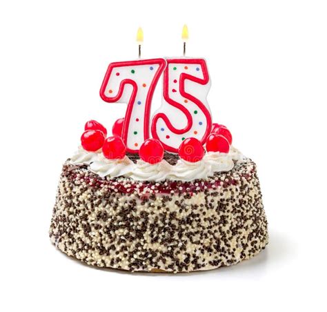 Birthday Cake With Candle Number 75 Stock Image Image Of Concept