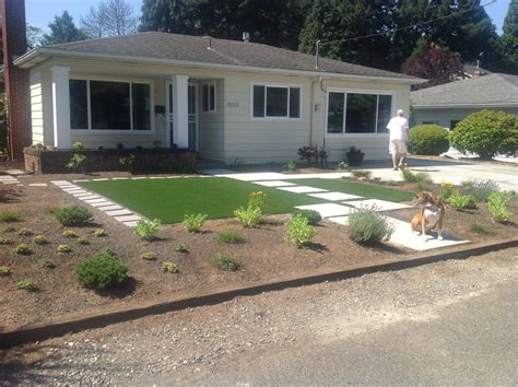 True Low Maintenance Landscape Uses Synthetic Lawn Landscape Design