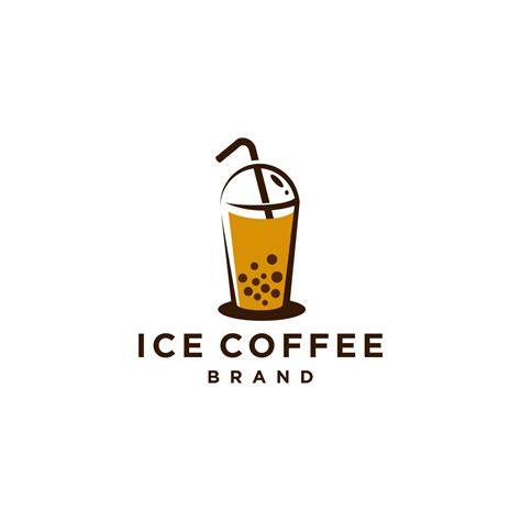 Boba Drink Logo Bubble Tea Or Coffee Trendy Beverage Logo Icon Design