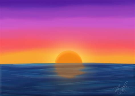 Sunset Over The Sea Vent Art By Atomic Kitten10 On