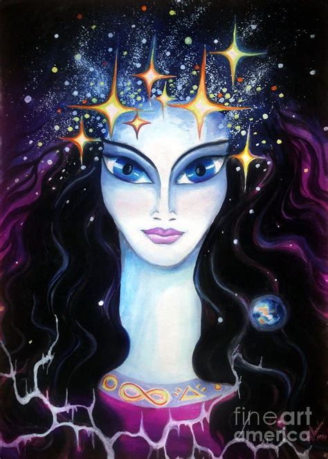 Endless Beauty Of Space Lady Star By Sofia Metal Queen Star Painting