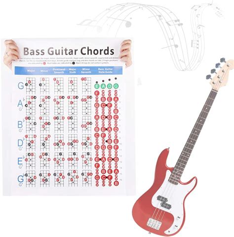 Buy Bass Guitar Chords Chart With Our Fully Illustrated Piano Chords Chart For 4 String