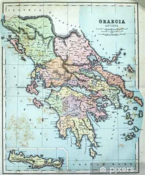 Naklejka Mapa Staro Ytnej Grecji Pixers Pl