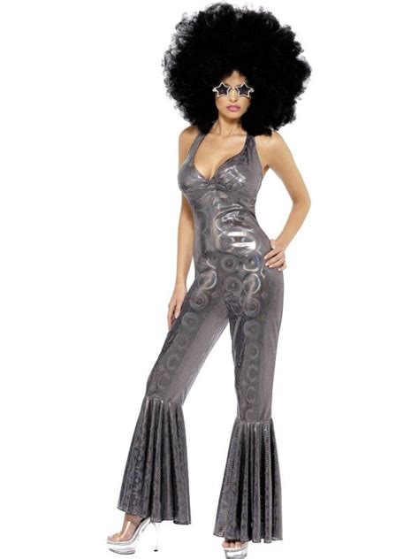 Adult Sexy 70s Disco Diva Catsuit Ladies Fancy Dress Hen Party Costume