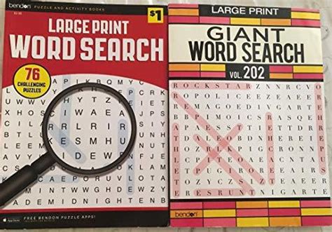 Lot Of 2 Bendon Large Print Word Search Puzzles Circle A