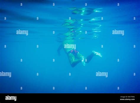 Swimming Man Underwater View Stock Photo Alamy