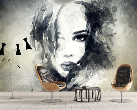 Beibehang Custom Wallpaper Retro Black And White Style Abstract Beauty