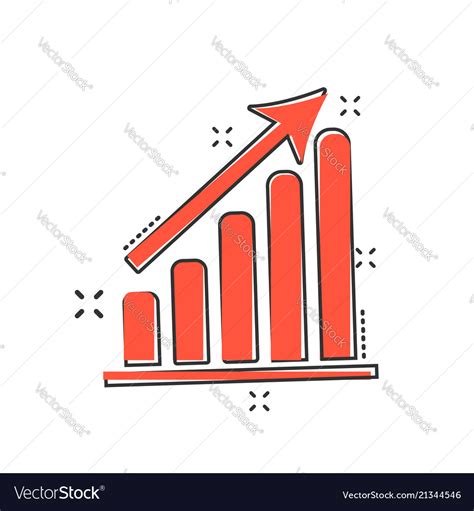 Cartoon Business Graph Icon In Comic Style Chart Vector Image