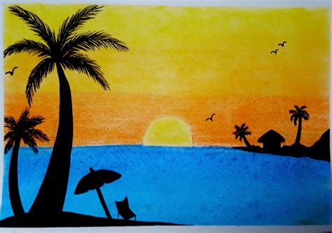 Beach Sunset Drawing At Explore