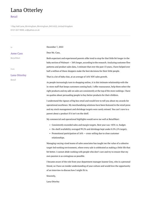 Retail Cover Letter Examples And Templates Free ·