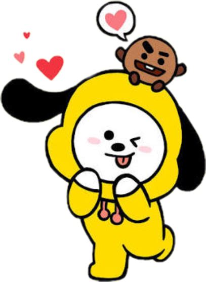 Hailing from planet bt, prince tata dreams to spread love across the galaxy. chimmy shooky bt21 - Sticker by Park__Imane10