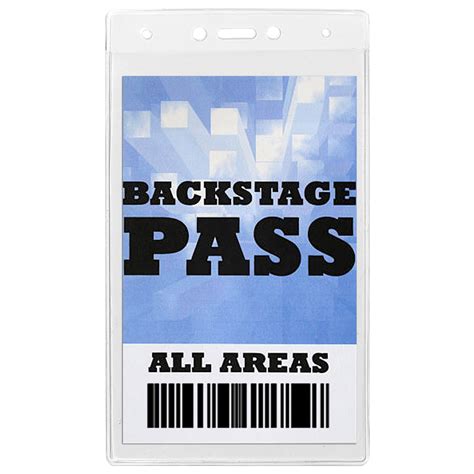 “toledo” Clear Backstage Pass Or Pit Pass Size Holder Fits 4 X 7 14