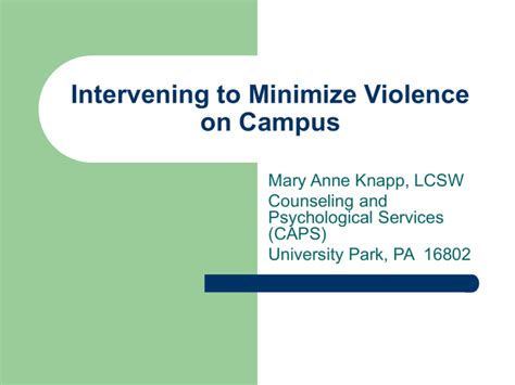 Violence On Campus Powerpoint Presentation