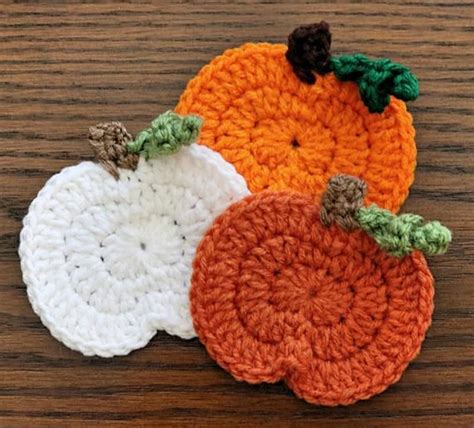 Crochet Pumpkin Coasters Etsy Crochet Fall Coasters Crochet Fall