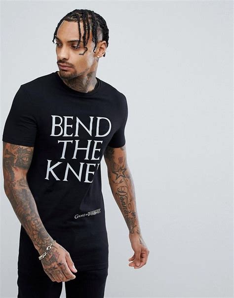 Asos Game Of Thrones Longline Muscle T Shirt With Bend The Knee Print