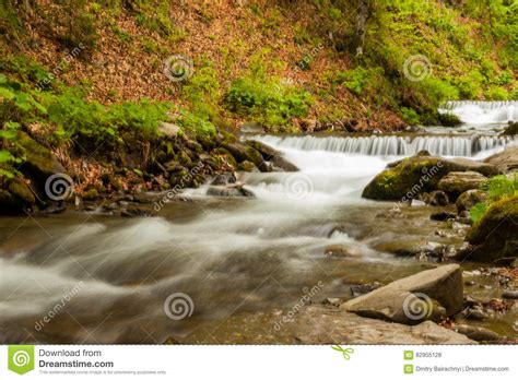 The River Is Flowing Downstream Stock Photo Image Of Terrain Leaves