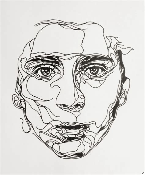 Abstract face continuous one line drawing vector illustration minimalism style on white background good for poster art and wallpaper. Heather Wilkinson: CONTOURING *LIFE DRAWING*
