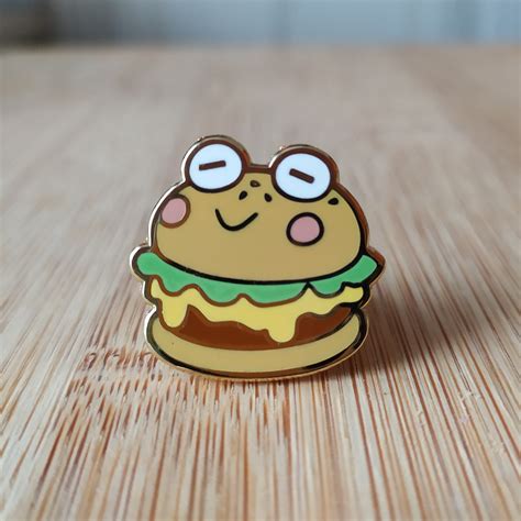My New Frog Burger Enamel Pin Is Now Available In My Ecwid Store And