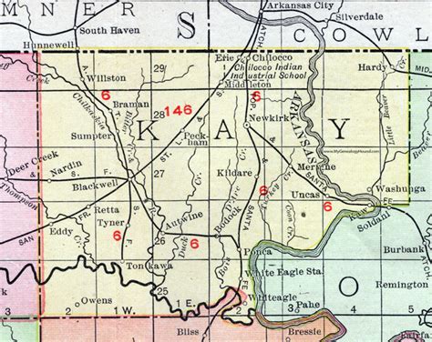 Kay County Oklahoma 1911 Map Rand Mcnally Ponca City Blackwell