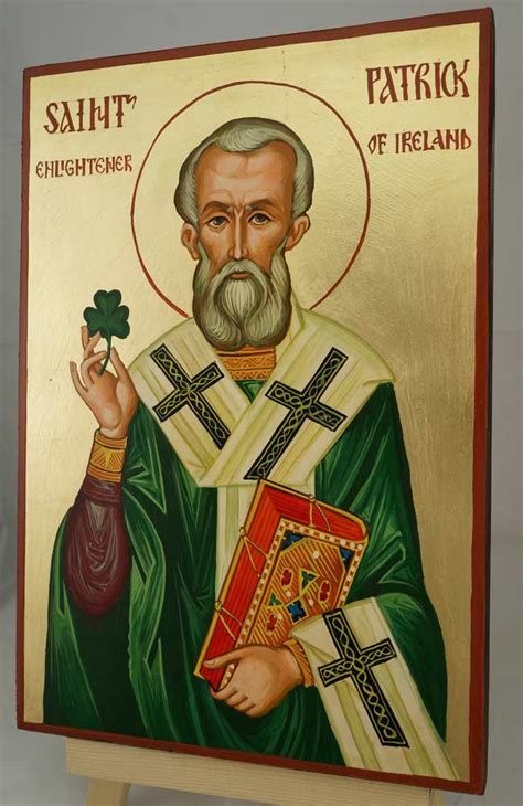 St Patrick Of Ireland Large Hand Painted Icon Blessedmart