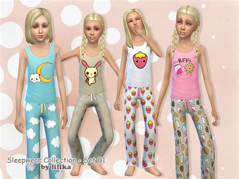 Sleepwear Collection Set 01 By Lillka At Tsr Sims 4 Updates