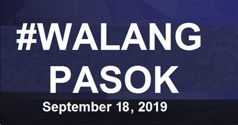 Walangpasok Class Suspensions For September Where In Bacolod