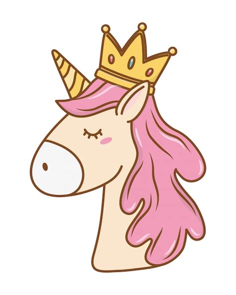 Premium Vector Unicorn With Crown