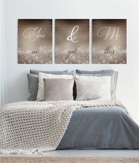 Couples Wall Art Set Of 3 You And Me We Got This Wood Frame Ready To