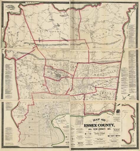 Map Of Essex County New Jersey 1874 Library Of Congress