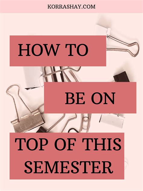 How To Be On Top Of This Semester College Survival Guide College Guide College Advice Study