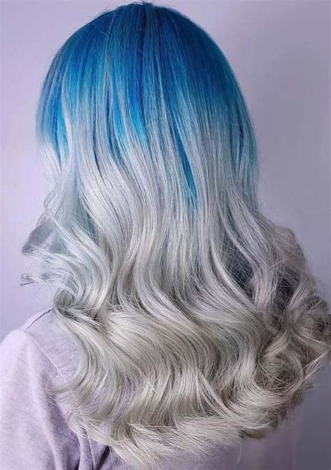 Alluring Silver Blue Hair Color Ideas And Shades In 2018