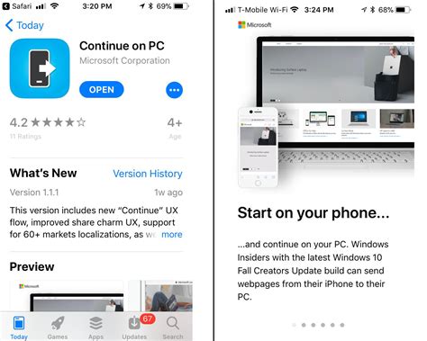 Con·tin·ued , con·tin·u·ing , con·tin·ues v. Microsoft's "Continue on PC" iOS App receives a new update