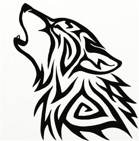 Noch Ein Schön Aussehender Schwarzer Wolf Tattoo Wolf Tribal Ein