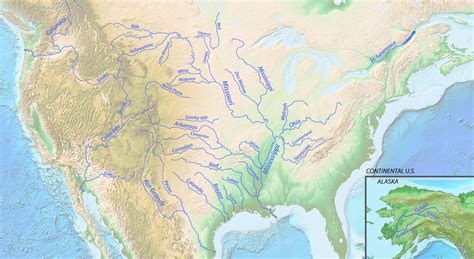 Us Map Rivers Mississippi River Map Us Major River Map