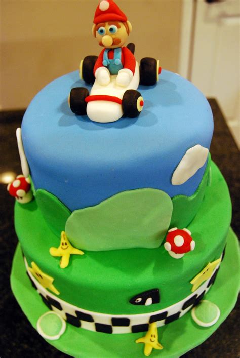 Birthday party ideas | super mario cake, mushroom cake, cake pops. Mario Kart Cake - CakeCentral.com