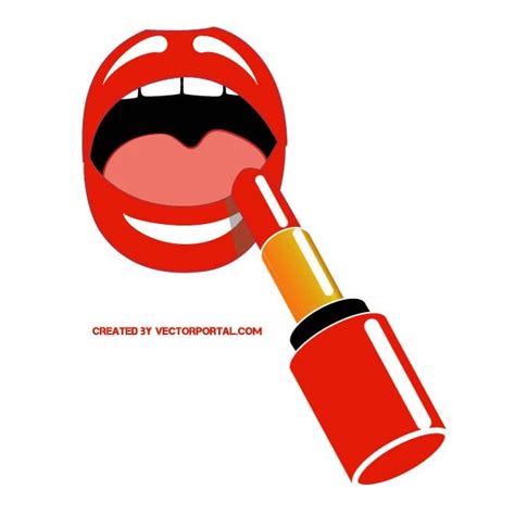 Red Lipstick Graphics Ai Royalty Free Stock Svg Vector
